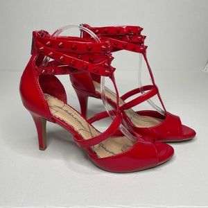 Jessica Simpson Red Studded Maniah Heel | 8